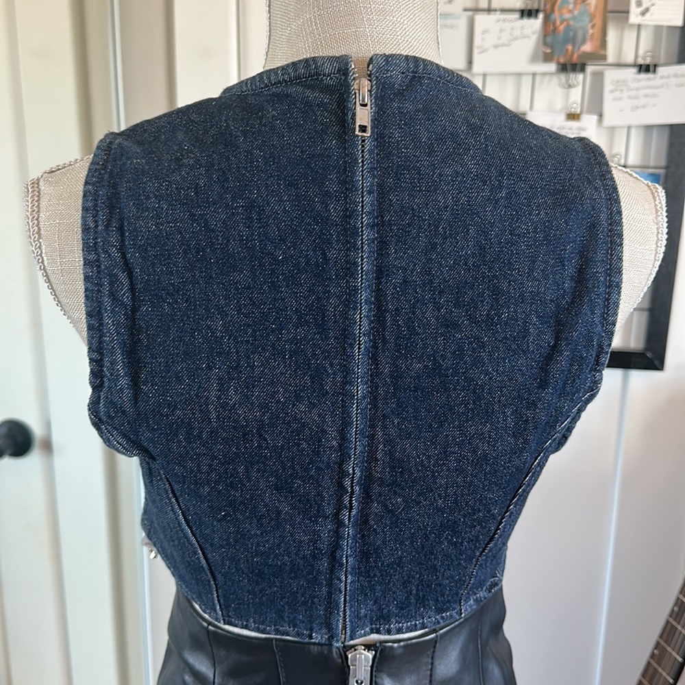 Zara crop top, Jean material with stone size Small, new, never worn, - Picture 3 of 5